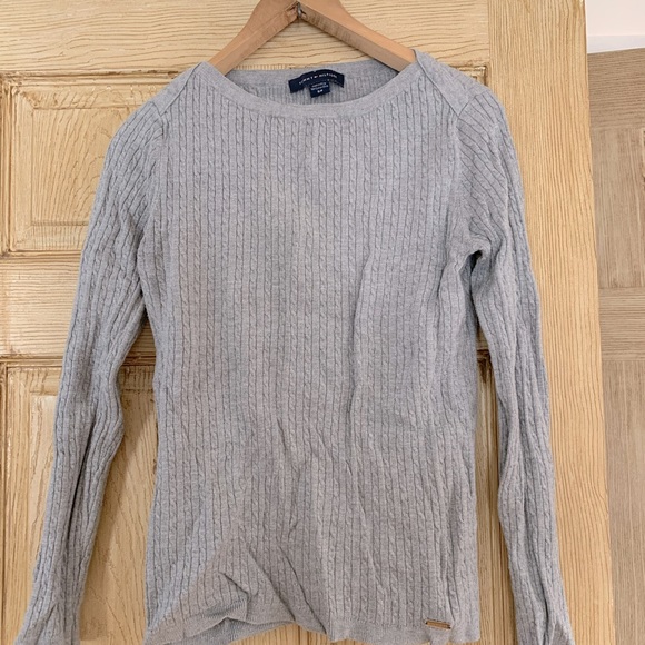 Tommy hilfiger gray knit long sleeve - Picture 1 of 7